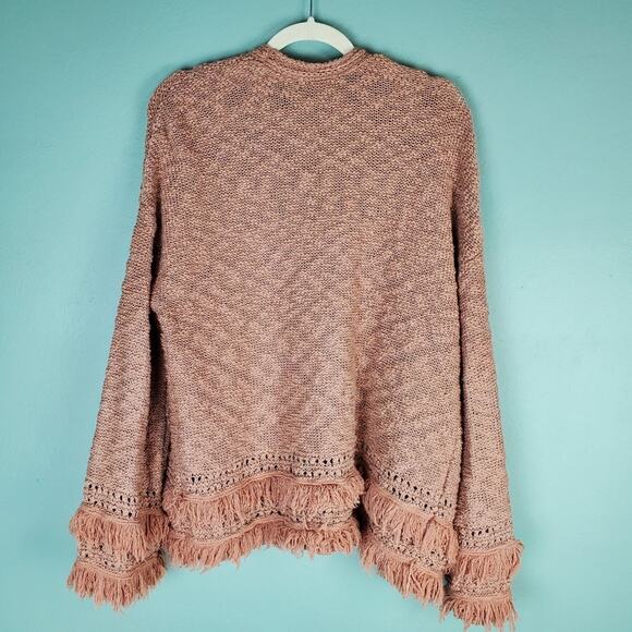 Tularosa Revolve Women's Camel Rumi Fringe Open Front Cardigan Size Small - Picture 2 of 6